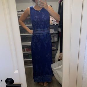 Blue backless maxi dress